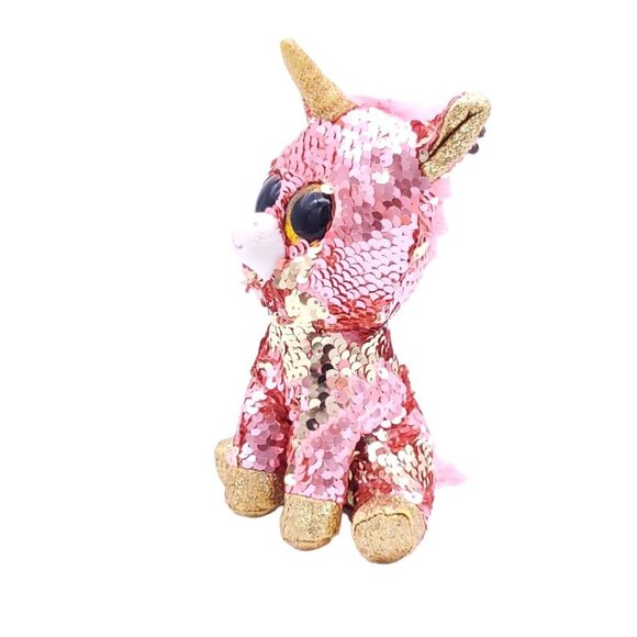 Ty Flippables Plush Unicorn “Sunset” Pink With Reversible Sequin NEW Tagged - Picture 2 of 8